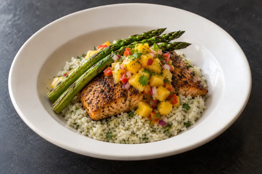 Caribbean Salmon + Mango Salsa